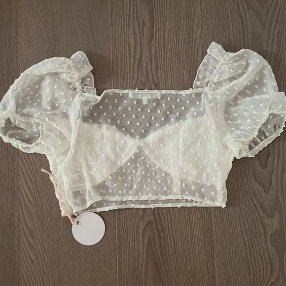 REVOLVE More to Come White Iris Puff Sleeve Top - Picture 2 of 3